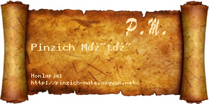 Pinzich Máté névjegykártya